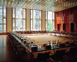 Switzerland, St.Gallen.  2012. Conference room, where the 41st CCEEs' plenary assembly is held. The assembly is held yearly. Depending on the allocated budget for each meetings, conferences are held either in luxury hotels' conference rooms either in local religious facilities.